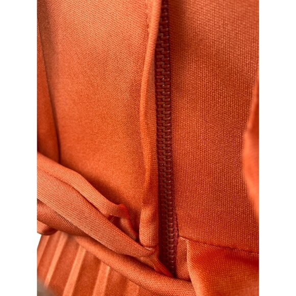 Vintage Style Rust Orange Maxi Dress With Belt & Flutter Sleeves S/M - Picture 5 of 9